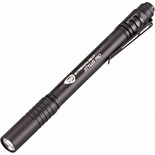 Lampe stylo Stylus Pro, DEL, 100 lumens, Corps en Aluminium, piles AAA, Compris R.M.G. Prévention