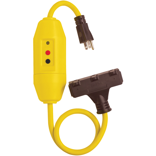 GFCI Protected Tri-Cords, 120 V, 15 A, 2' Cord R.M.G. Prévention