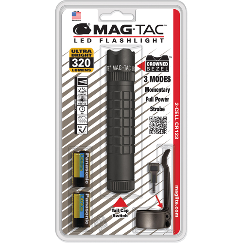 Mag-Tac Tactical Flashlights, LED, 320 Lumens, CR123 Batteries R.M.G. Prévention