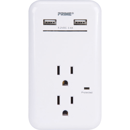 Prime&reg; USB Charger with Surge Protector R.M.G. Prévention