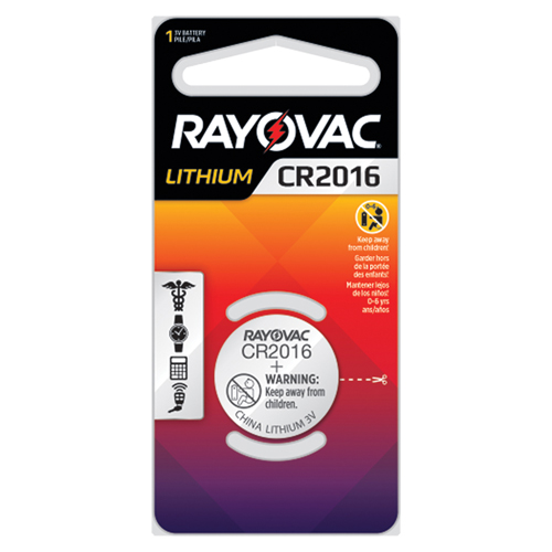 Pile bouton au lithium CR2016, 3 V R.M.G. Prévention