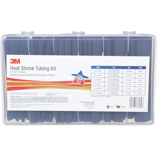 Tube thermor&eacute;tractable, Paroi mince, 6", 1" (2,54cm) - 0,1875" (0,48cm) R.M.G. Prévention