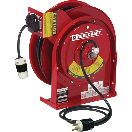 Power Cord Reel, 45', SJEOOW, 12 Gauge, 20 A R.M.G. Prévention