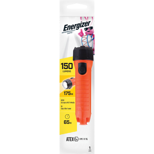 Lampe de poche portative Intrinsically Safe, DEL, 150 lumens, Piles D R.M.G. Prévention