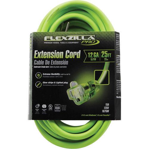 Cordon rallonge industriel Flexzilla Pro, Toutes saisons, SJTW, AWG 12/3, 15 A, 25' R.M.G. Prévention