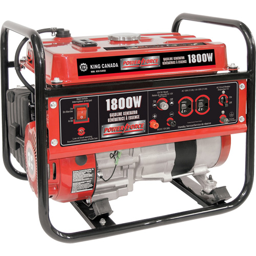 G&eacute;n&eacute;ratrice &agrave; lessence, 1800 W de surtension, 1400 W nominale, 120 V, R&eacute;servoir de 7 L R.M.G. Prévention