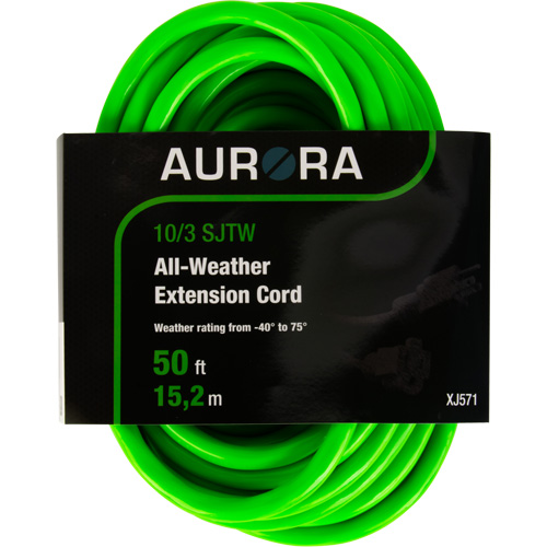Cordon rallonge de calibre industriel, Toutes saisons, SJTW, AWG 10/3, 15 A, 50' R.M.G. Prévention