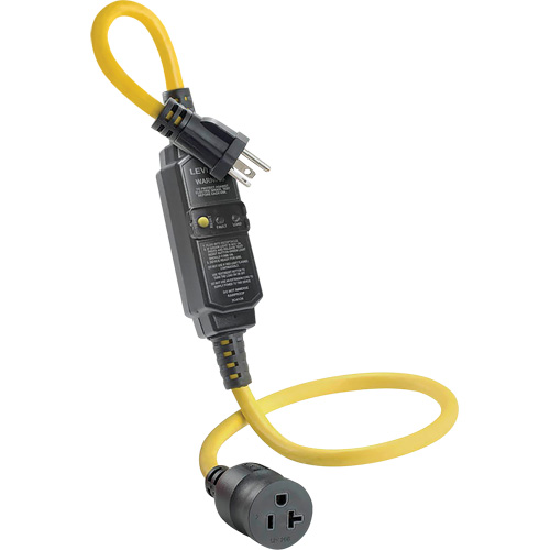 Cordon avec disjoncteur diff&eacute;rentiel (DDFT) &agrave; r&eacute;armement automatique, 120 V, 20 A, Cordon de 3' R.M.G. Prévention