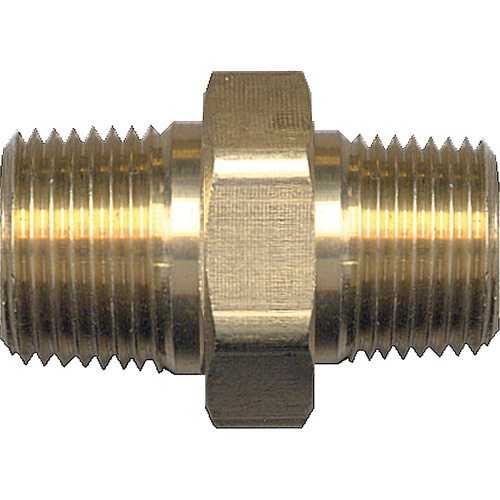 Reducing Hex Nipple, Brass, 1/4" x 1/8", NPT x NPT R.M.G. Prévention