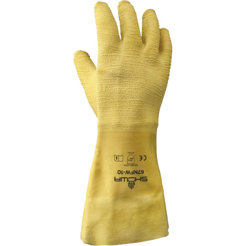 Gants pour usage g&eacute;n&eacute;ral 67NFW, 10/Grand, R&ecirc;vetement Latex de caoutchouc, Enveloppe en Coton R.M.G. Prévention
