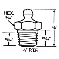 Raccord, Filetage de 1/4"-18 R.M.G. Prévention