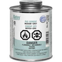 PVC Cement, 0.250 lbs, Brush-Top Can, Grey R.M.G. Prévention