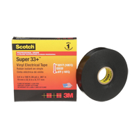 Ruban isolant en vinyle Super 33+ Scotch, 19 mm (3/4") x 33 m (108'), Noir, 7 mils R.M.G. Prévention