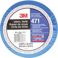 Ruban en vinyle 471, 50,8 mm (2") la x 32,9 m (108') lo, 5,2 mils, Bleu R.M.G. Prévention