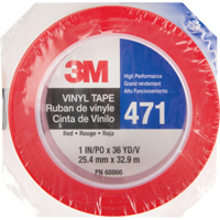Ruban en vinyle 471, 25,4 mm (1") la x 32,9 m (108') lo, 5,3 mils, Rouge R.M.G. Prévention