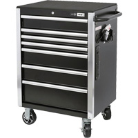 HDRC2807 HD Series Roller Cabinet, 7 Drawers, 27-4/5" W x 21-27/50" D x 40-31/100" H, Black R.M.G. Prévention