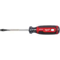 Slotted Screwdriver, 1/4" Tip, Round, 211 mm L, Cushion Grip Handle R.M.G. Prévention