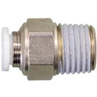 Straight Threaded Connector, 1/4", Brass, NPT Thread R.M.G. Prévention