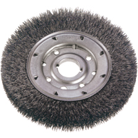 Crimped Wire Wheel Brushes - Narrow Face, 6" Dia., 0.014" Fill, 1-1/4" Arbor R.M.G. Prévention