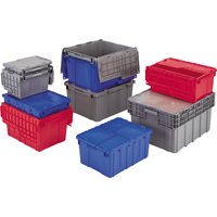 Flipak&reg; Polyethylene Plastic (PE) Distribution Containers, 11.8" x 9.8" x 7.7", Grey R.M.G. Prévention