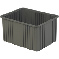 Contenant Divider Box, Poly&eacute;thyl&egrave;ne, 20,9" la x 15,9" p x 12" h, Gris R.M.G. Prévention