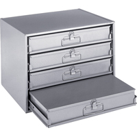 Compartment Box Cabinets, Steel, 4 Slots, 20" W x 15-3/4" D x 15" H, Grey R.M.G. Prévention