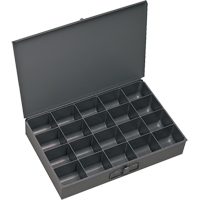 Boîtes &agrave; fond courb&eacute;, Acier, 20 compartiments, 13-3/8" la x 9-1/4" p, 2" h, Gris R.M.G. Prévention