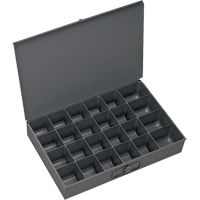 Compartment Scoop Boxes, Steel, 24 Slots, 13-3/8" W x 9-1/4" D x 2" H, Grey R.M.G. Prévention