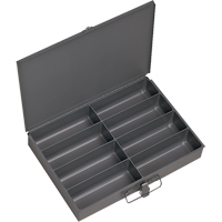 Boîtes &agrave; fond courb&eacute;, Acier, 8 compartiments, 13-3/8" la x 9-1/4" p, 2" h, Gris R.M.G. Prévention