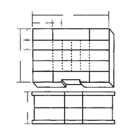Boîte &agrave; compartiments, Plastique, 48 compartiments, 15-1/2" la x 11-3/4" p, 5" h, Gris R.M.G. Prévention