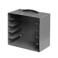 Casiers pour boîtes &agrave; compartiments, Acier, 5 compartiments, 11-1/4" la x 6-3/4" p, 10-3/4" h, Gris R.M.G. Prévention