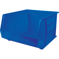 Bacs ultra empilable & suspendable, 16-1/2" la, 11" h x 18" p, Bleu R.M.G. Prévention