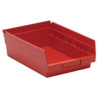 Shelf Bins, 8-3/8" W x 4" H x 11-5/8" D, Red, 30 lbs. Capacity R.M.G. Prévention