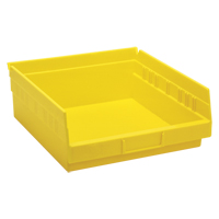 Shelf Bins, 11-1/8" W x 4" H x 11-5/8" D, Yellow, 30 lbs. Capacity R.M.G. Prévention