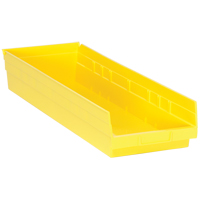 Shelf Bins, 8-3/8" W x 4" H x 23-5/8" D, Yellow, 50 lbs. Capacity R.M.G. Prévention