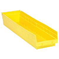 Shelf Bins, 6-5/8" W x 4" H x 23-5/8" D, Yellow, 50 lbs. Capacity R.M.G. Prévention
