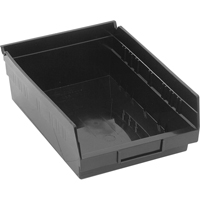 Shelf Bins, 8-3/8" W x 4" H x 11-5/8" D, Black, 30 lbs. Capacity R.M.G. Prévention
