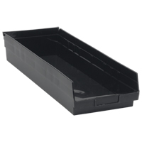 Economy Shelf Bin, 8-3/8" W x 4" H x 23-5/8" D, Black, 60 lbs. Capacity R.M.G. Prévention