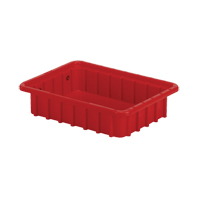 Divider Box&reg; Containers, Polyethylene, 10.8" W x 8.3" D x 2.5" H, Red R.M.G. Prévention