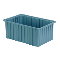 Divider Box&reg; Containers, Polyethylene, 16.5" W x 10.9" D x 7" H, Light Blue R.M.G. Prévention