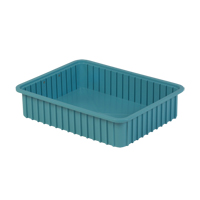 Divider Box&reg; Containers, Polyethylene, 22.4" W x 17.4" D x 5" H, Light Blue R.M.G. Prévention