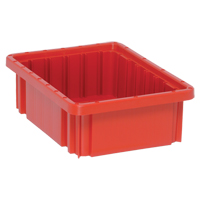 Contenants Divider Box, Plastique, 10,9" la x 8,3" p x 3,5" h, Rouge R.M.G. Prévention