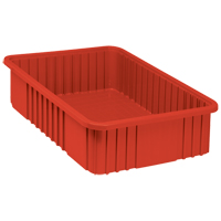 Divider Box&reg; Containers, Plastic, 22.5" W x 17.5" D x 6" H, Red R.M.G. Prévention