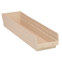 Economy Shelf Bin, 6-5/8" W x 4" H x 23-5/8" D, Ivory R.M.G. Prévention