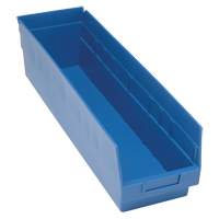Bacs en plastique pour &eacute;tag&egrave;res Store More, 6-5/8" la x 6" H x 23-5/8" p, Bleu, Capacit&eacute; 90 lb R.M.G. Prévention