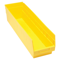 Bacs en plastique pour &eacute;tag&egrave;res Store More, 6-5/8" la x 6" H x 23-5/8" p, Jaune, Capacit&eacute; 90 lb R.M.G. Prévention