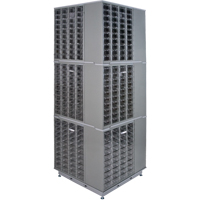 Armoire industrielle robuste avec carrousel &agrave; tiroirs, Acier, 480 tiroirs, 27" la x 27" p x 80" h, Gris R.M.G. Prévention