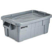 Brute Storage Tote with Lid, 27.88” D x 16.5” W x 10.7" H, 112 llbs. Capacity, Grey R.M.G. Prévention