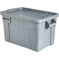 Brute Storage Tote with Lid, 27.88” D x 17.38” W x 15.13” H, 160 lbs. Capacity, Grey R.M.G. Prévention