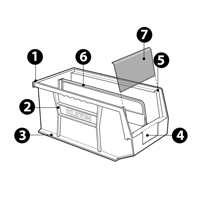 Bac empilable & &agrave; suspendre, 5-1/2" la, 5" h x 10-7/8" p, Noir R.M.G. Prévention